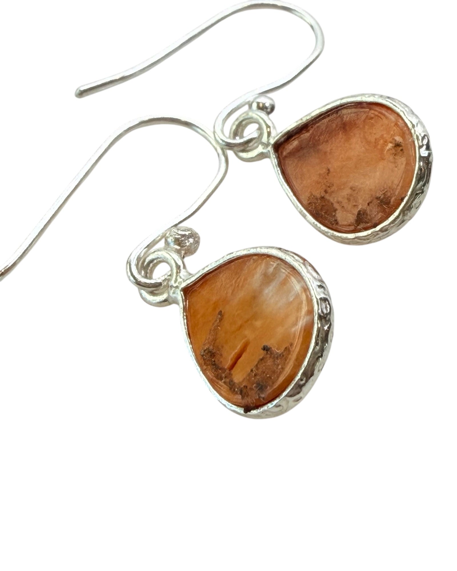 Spiny Oyster Sterling Silver Dangle Earrings