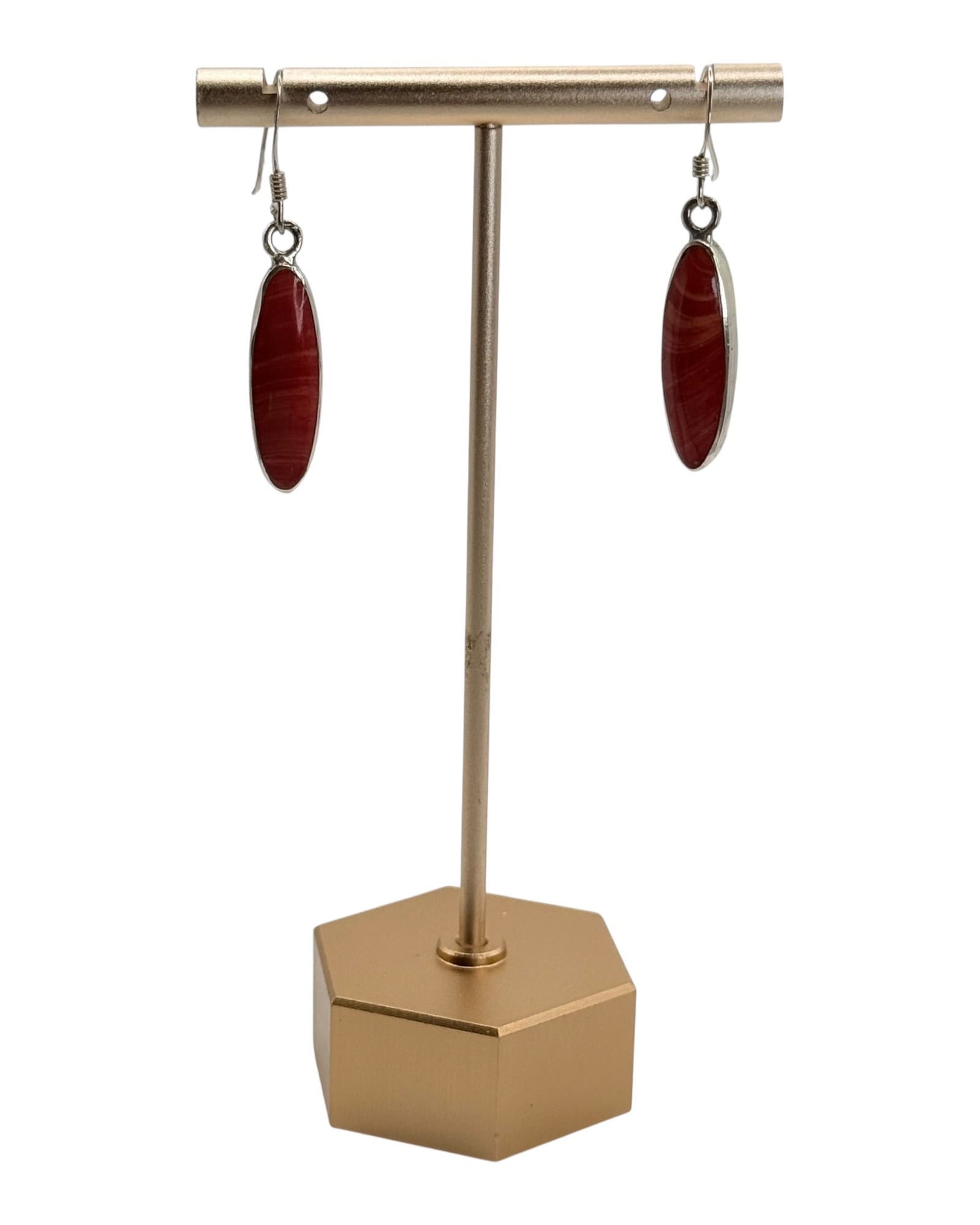 Sterling Silver Sponge Coral Dangle Earrings