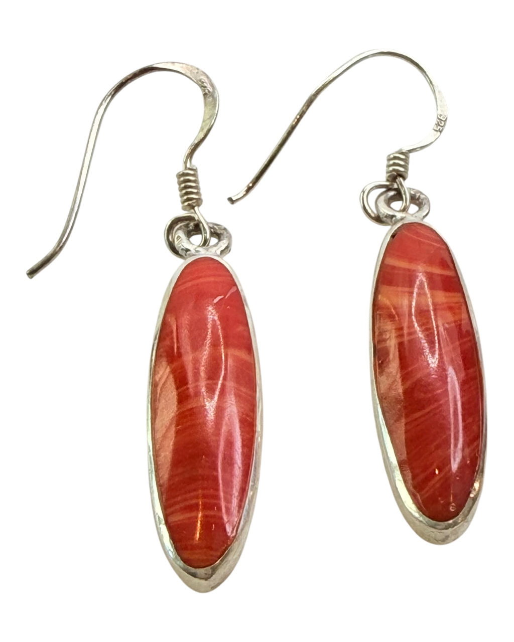 Sterling Silver Sponge Coral Dangle Earrings