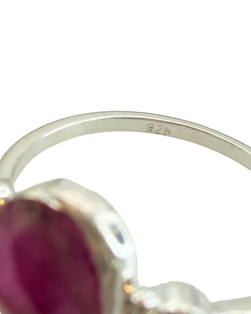 Sterling Silver Natural Ruby & Garnet Gemstone Ring