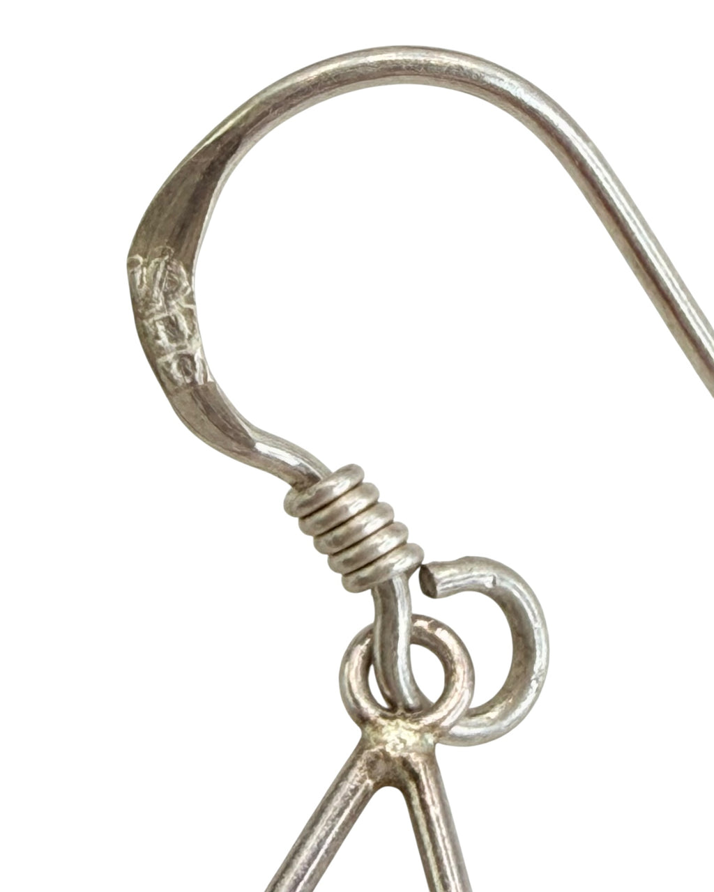 Vintage Sterling Silver Mother of Peal  Dangle Earrings - Estate Sale (Great Condition)