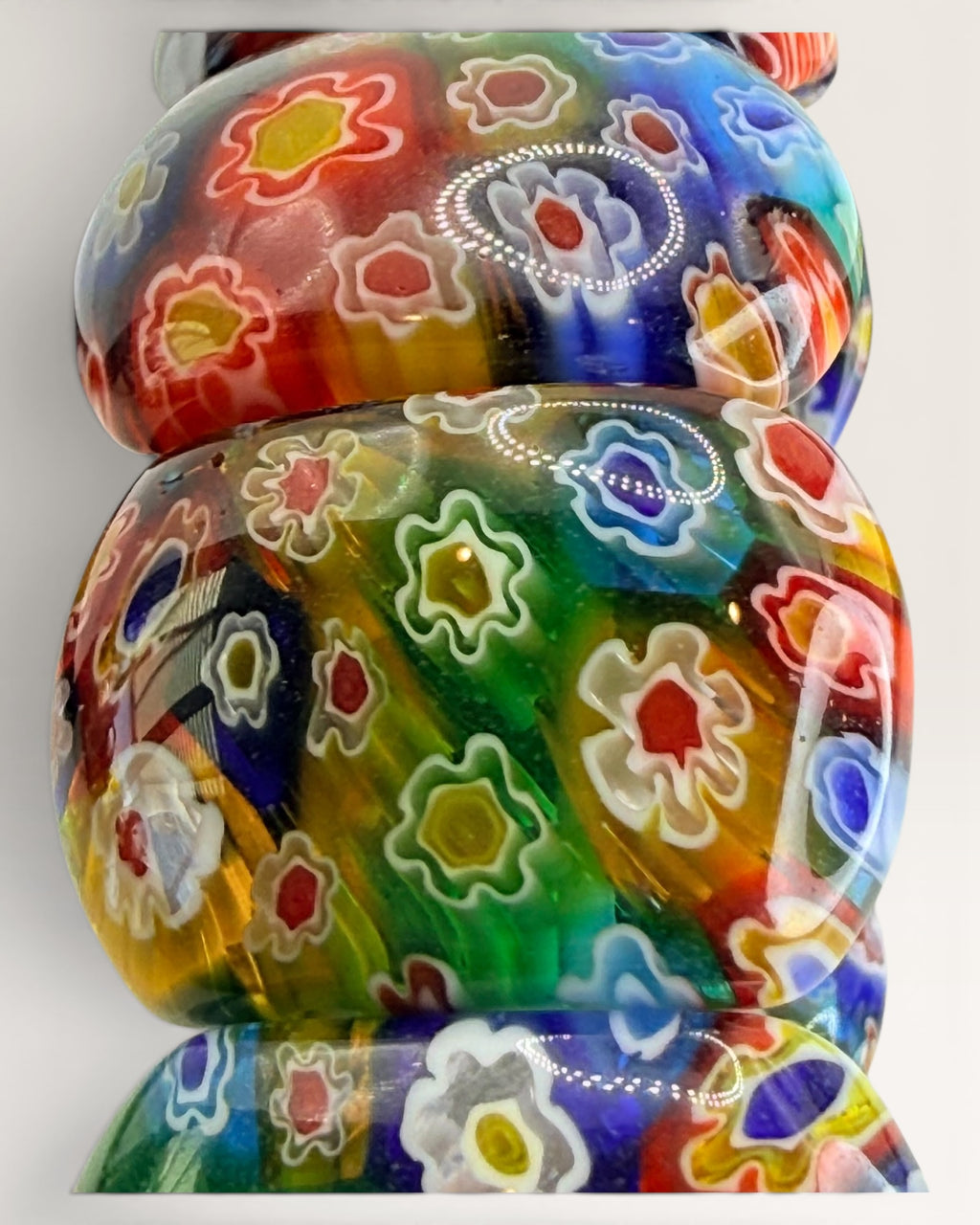 Milifiori Murano Beaded  Stretch Glass Bracelet
