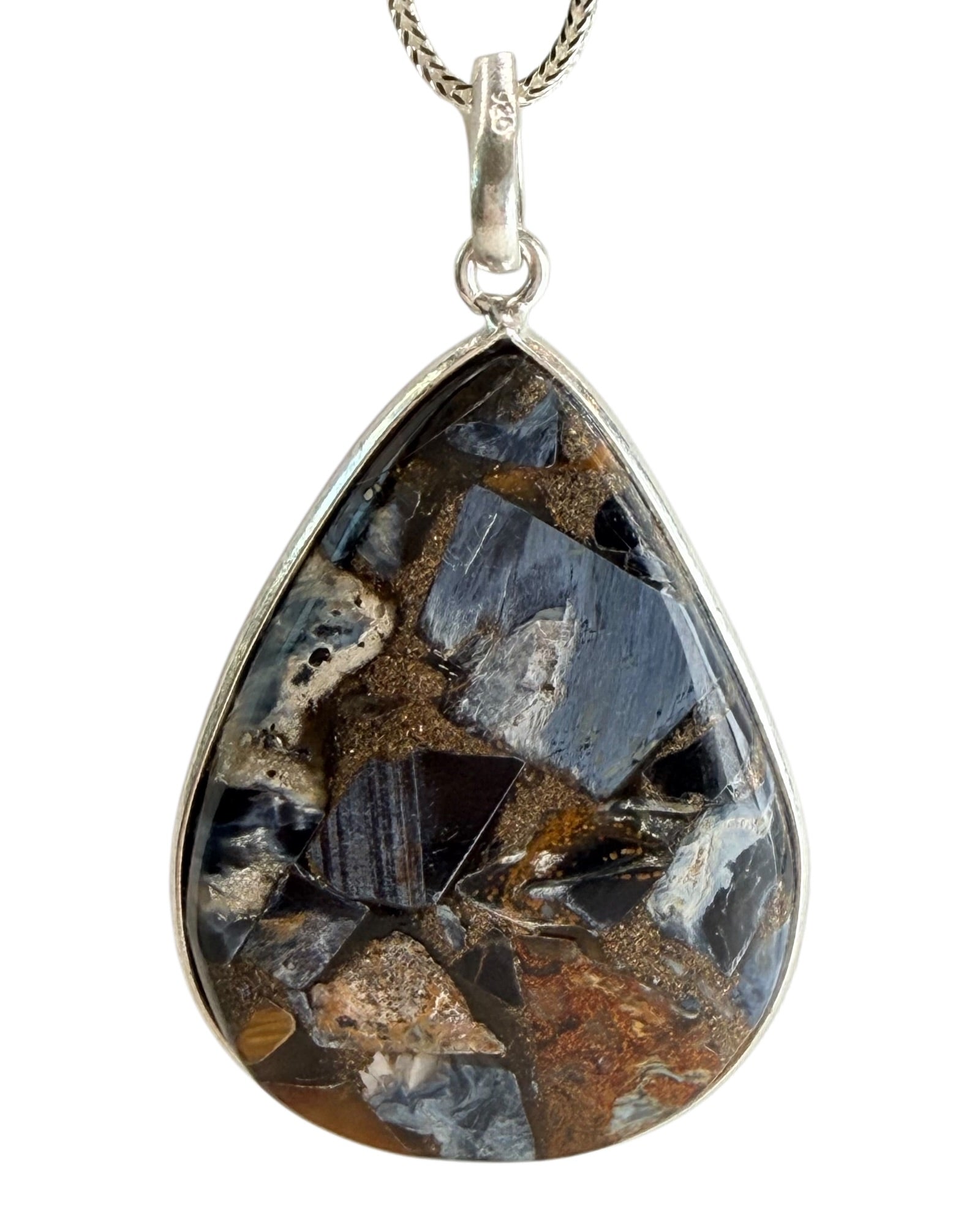 Sterling Silver Copper Pietersite Pendant Necklace