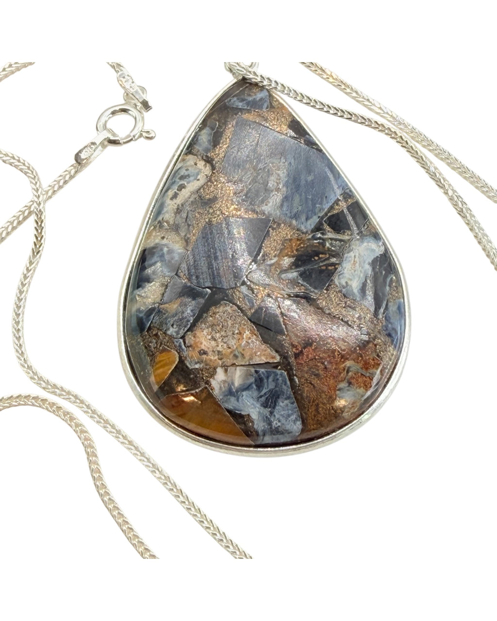 Sterling Silver Copper Pietersite Pendant Necklace