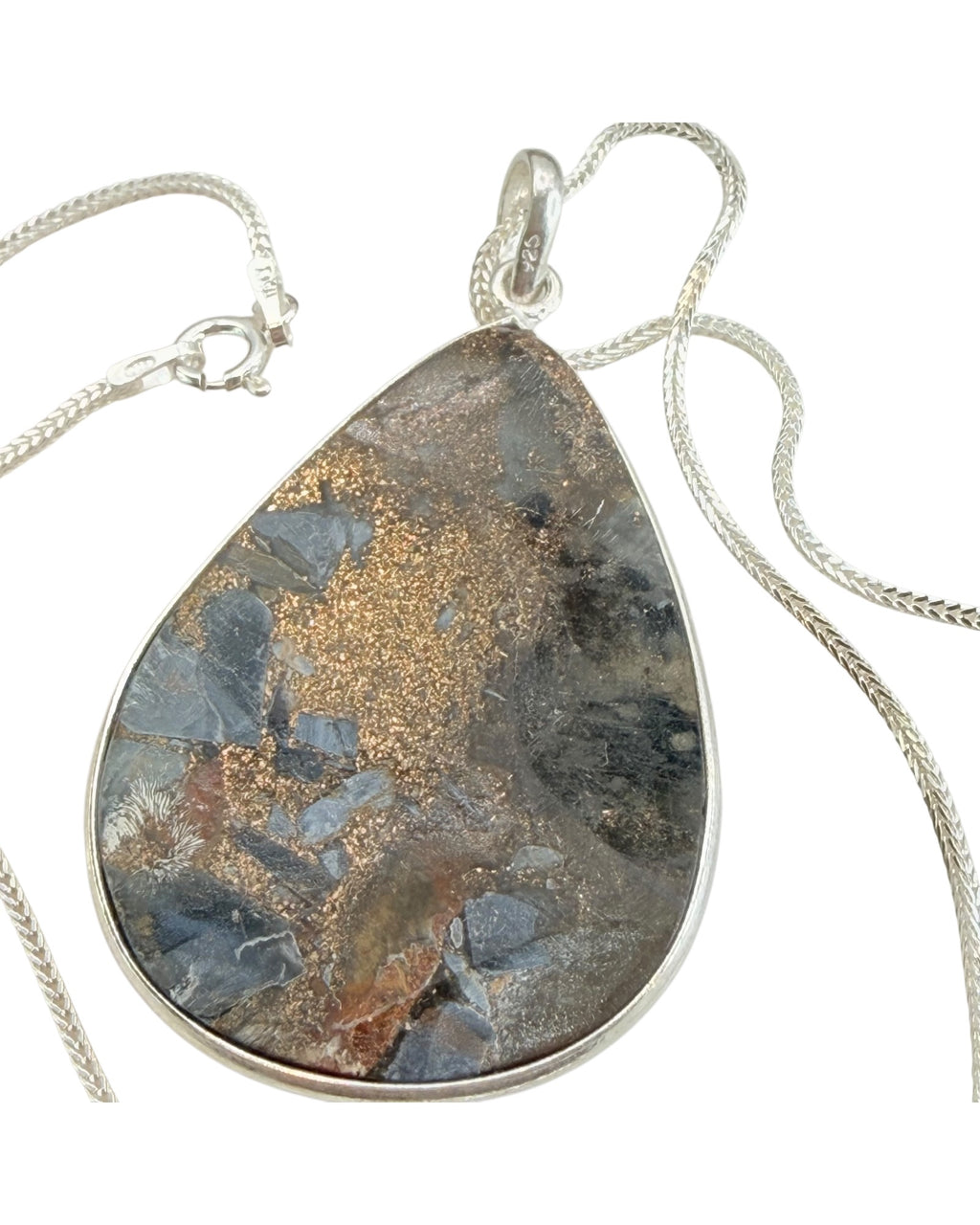 Sterling Silver Copper Pietersite Pendant Necklace