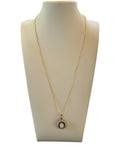 Gold Over Sterling Silver Australian Opal & Garnet Pendant Necklace