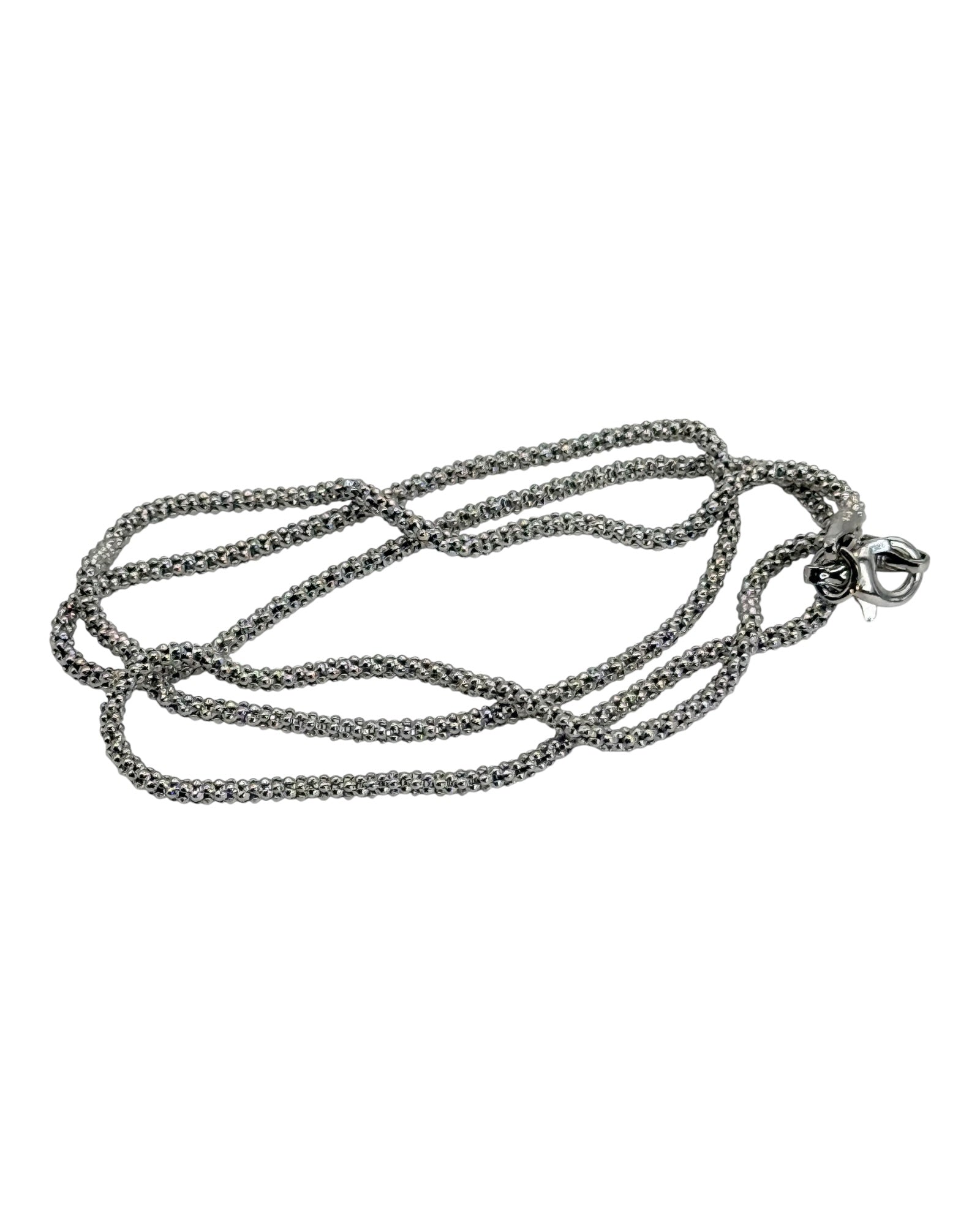 Italian Made Sterling Silver 18” Popcorn Chain - Estate Sale (Great Condition)
