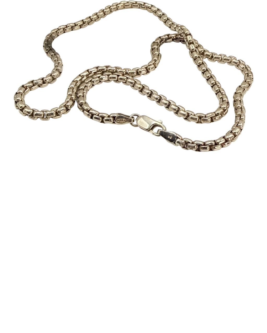 Sterling Silver 27 Grams Round Box 18” Chain - Estate Sale (Great Condition)