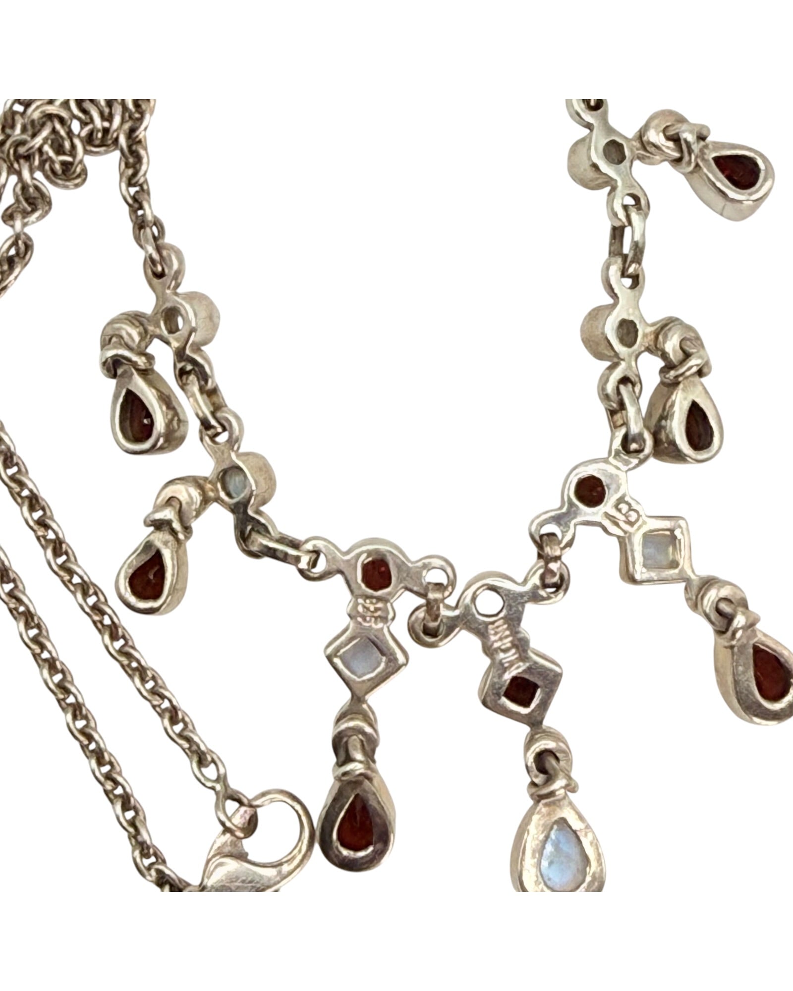 Nicky Butler Sterling Silver 16” Moonstone and Garnet Jewelry Set - Estate Sale (Great Condition)