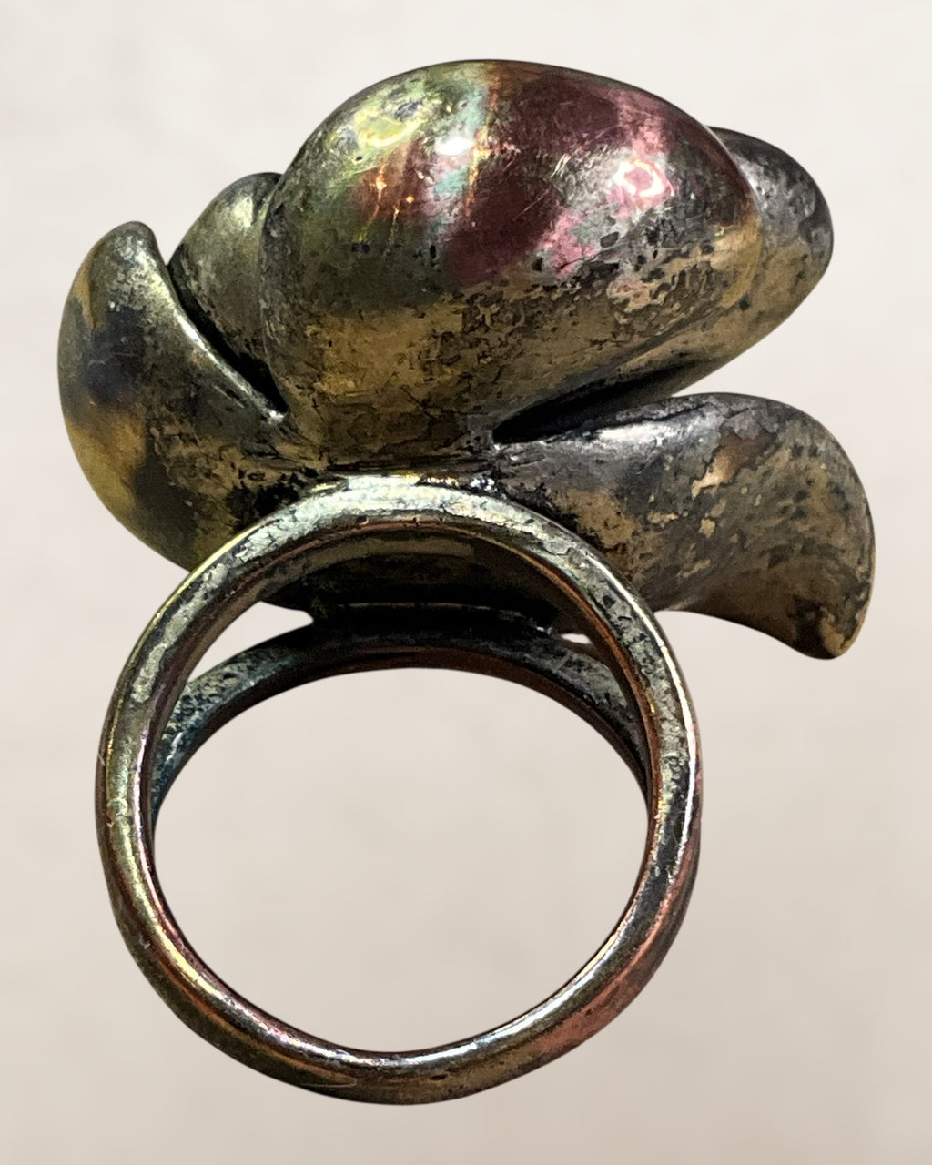 Vintage Fossil Brand Sculpted Flower Cocktail Ring - Estate Sale (Great Condition)