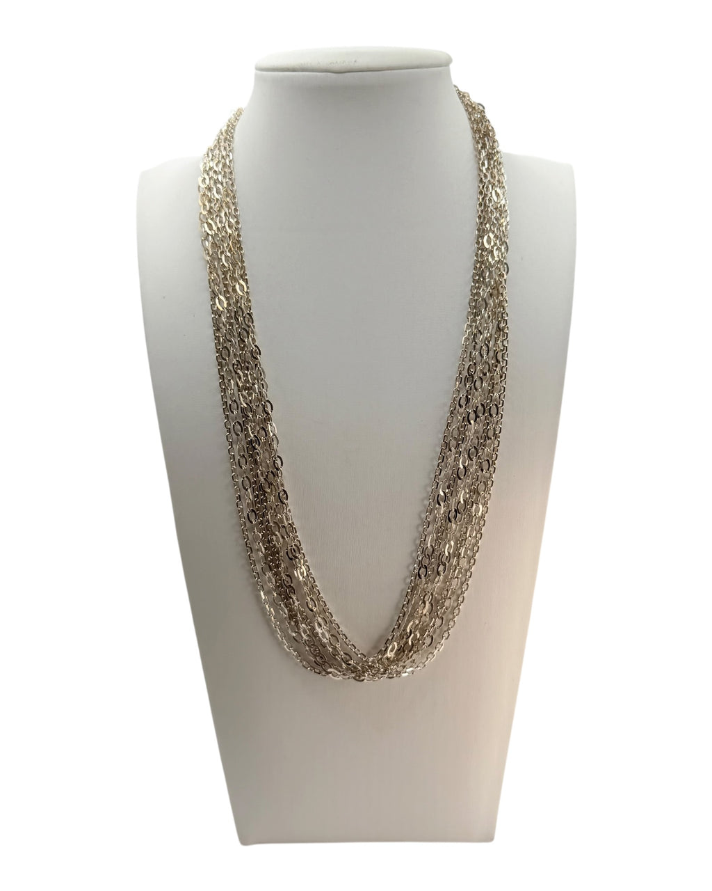 Sterling Silver Milor 27 Grams Italian Made Multi-Chain Necklace 18” - Estate Sale (Great Condition)