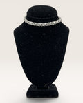 Luxury Sterling Silver & Natural Diamond Link Bracelet - Estate Sale (Great Condition)