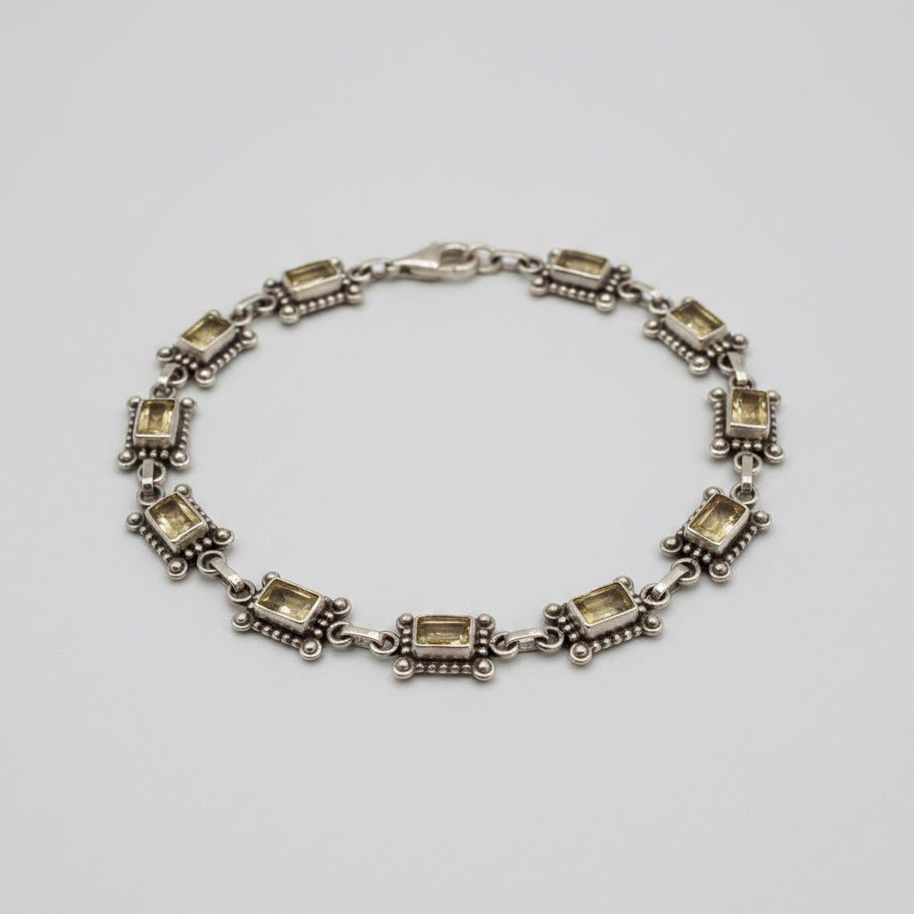 Sterling Silver Natural Citrine Bracelet