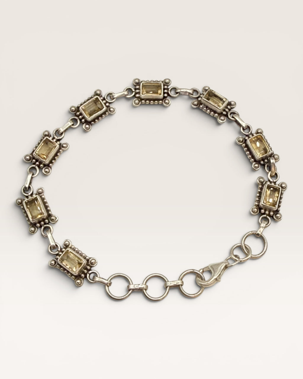Sterling Silver Natural Citrine Bracelet