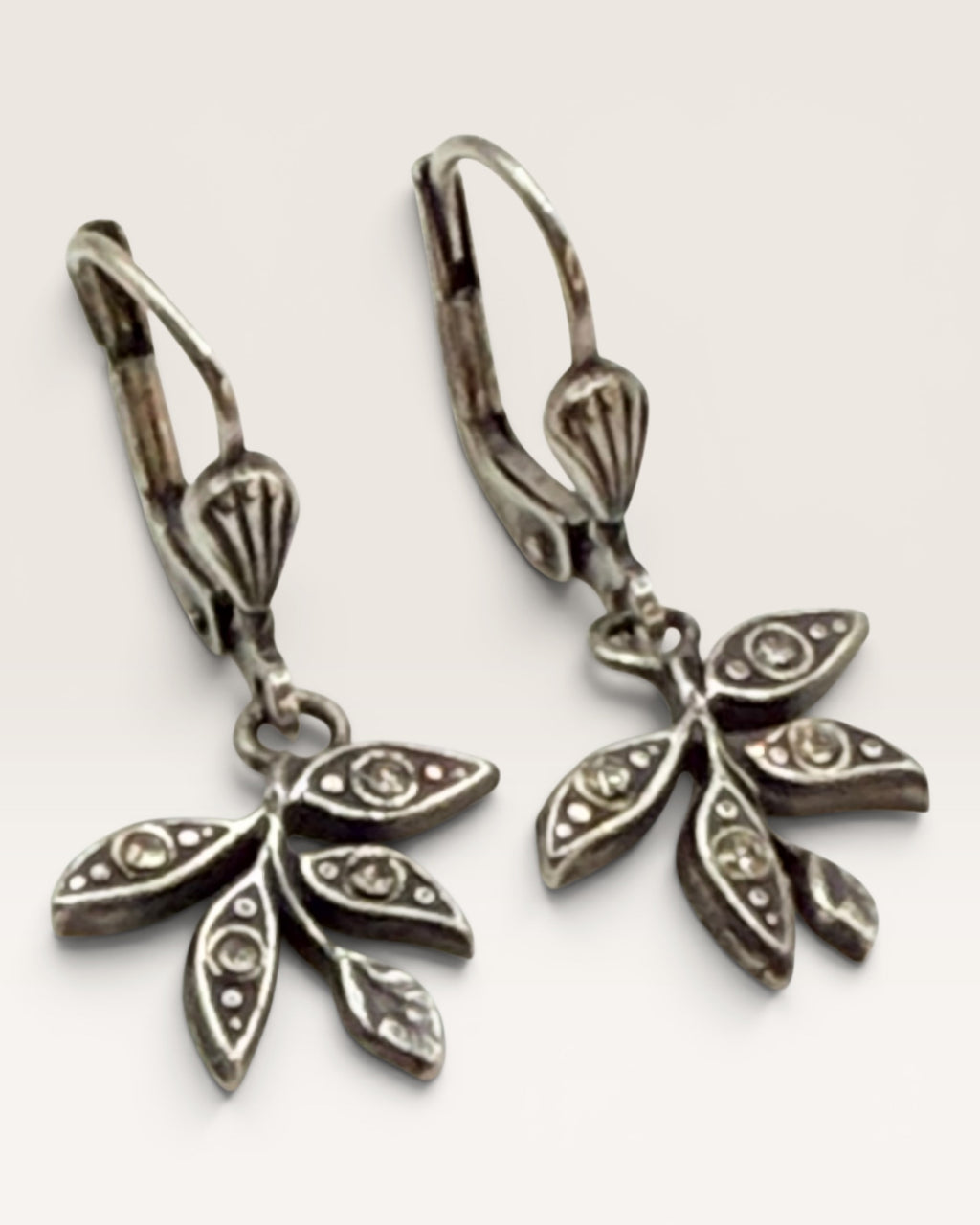 Sterling Silver Leaf Dangle Earrings