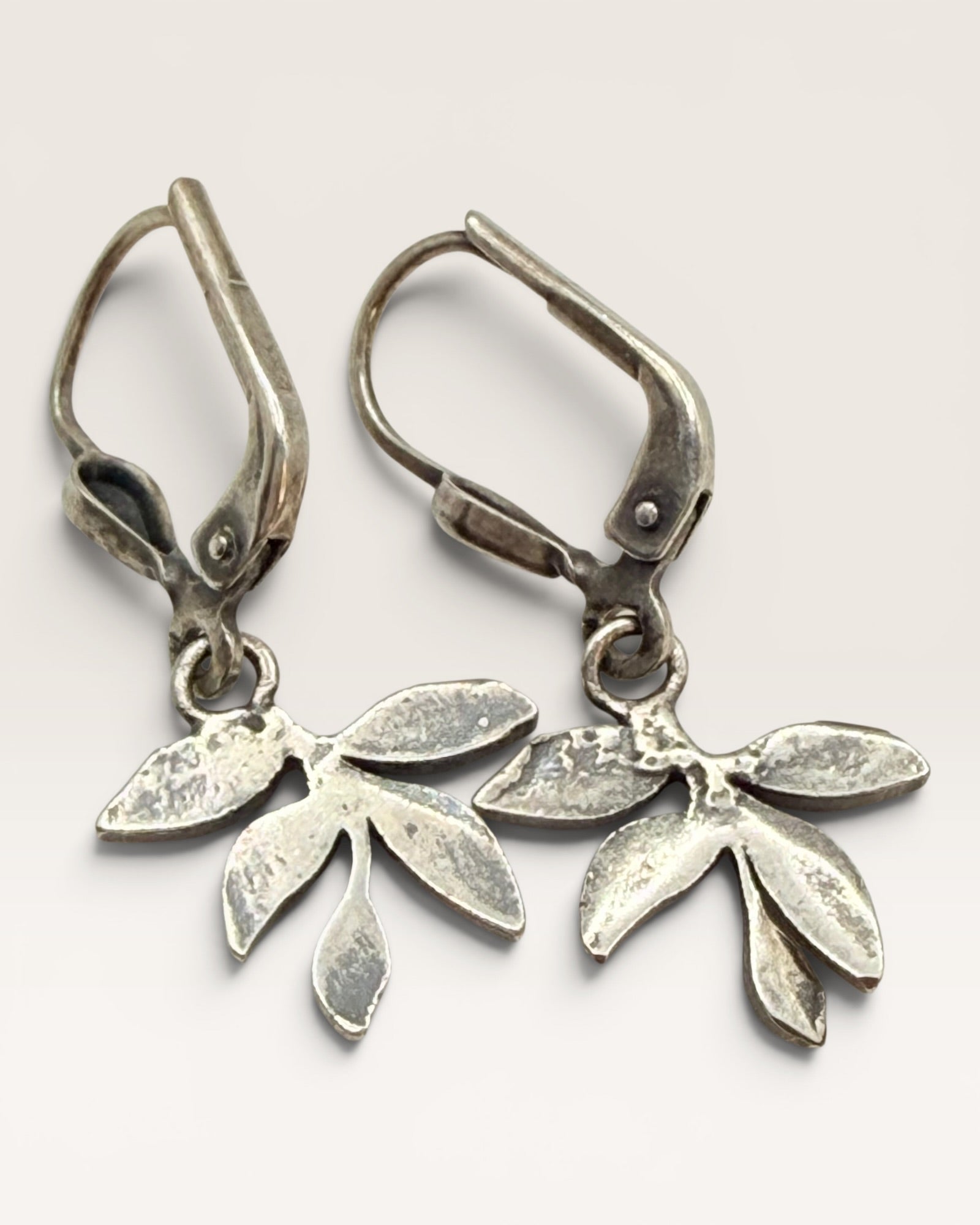 Sterling Silver Leaf Dangle Earrings