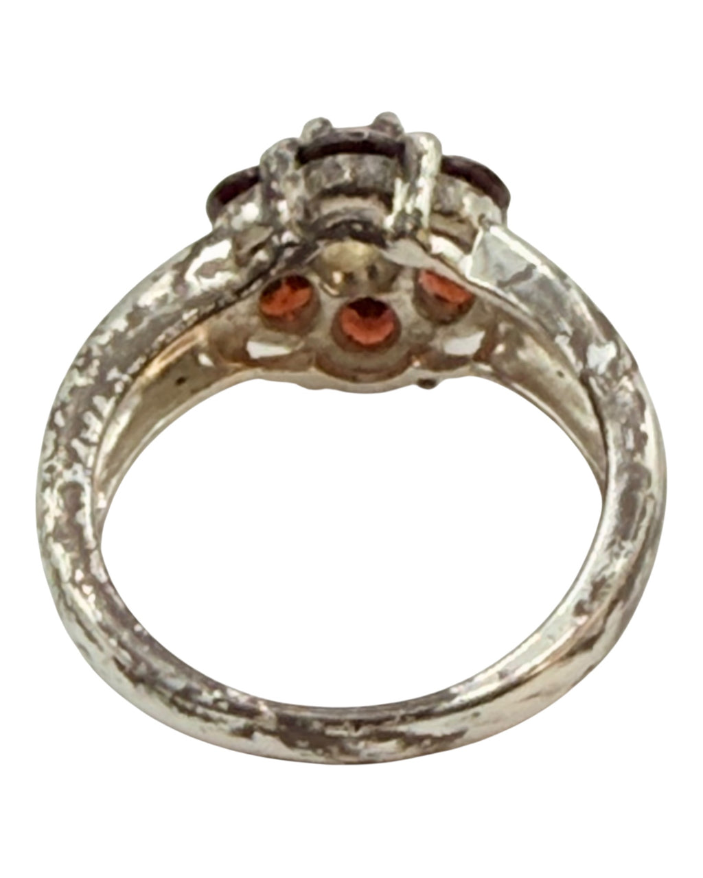 Sterling Silver Rhodolite Garnet & Citrine Gemstone Ring - Estate Sale (Great Condition)