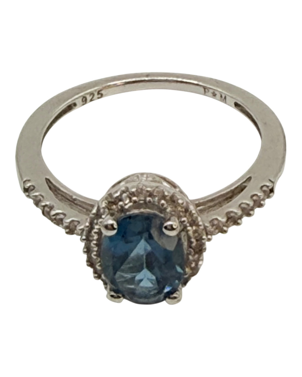 Sterling Silver Natural London Blue Topaz Gemstone Ring