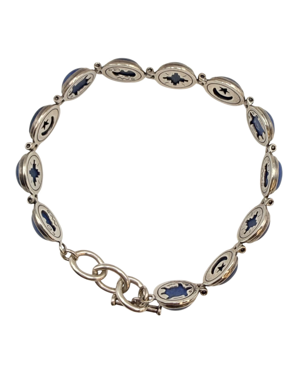 Carolyn Pollack Sterling Silver Lapis Lazuli Reversible Relios Bracelet - Estate Sale (Great Condition)