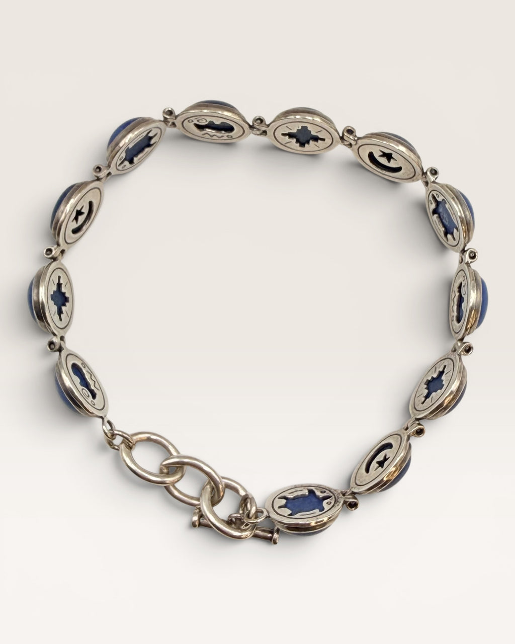 Carolyn Pollack Sterling Silver Lapis Lazuli Reversible Relios Bracelet - Estate Sale (Great Condition)