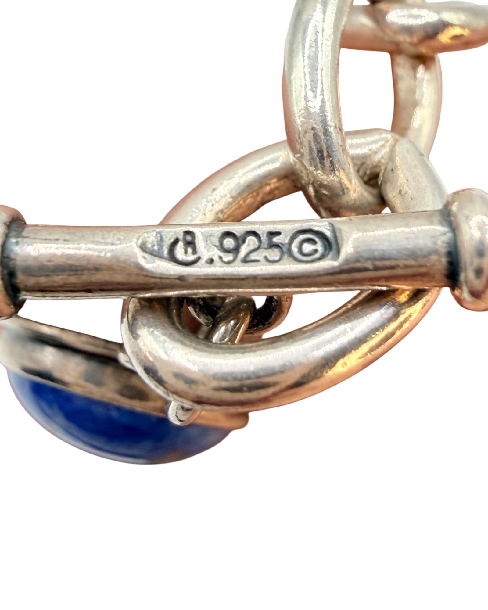Carolyn Pollack Sterling Silver Lapis Lazuli Reversible Relios Bracelet - Estate Sale (Great Condition)