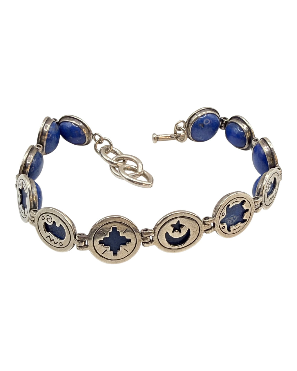 Carolyn Pollack Sterling Silver Lapis Lazuli Reversible Relios Bracelet - Estate Sale (Great Condition)
