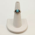 Vintage Zuni Sterling Silver Ring Features a Dainty Turquoise Gemstone - Estate Sale (Great Condition)