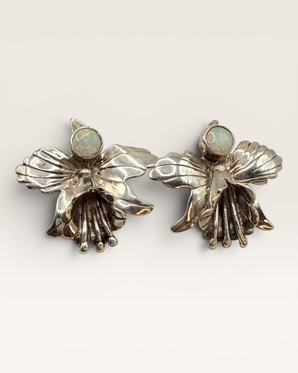 Sterling Silver Carol Felley Southwest Opal Lotus Flower Stud Earrings