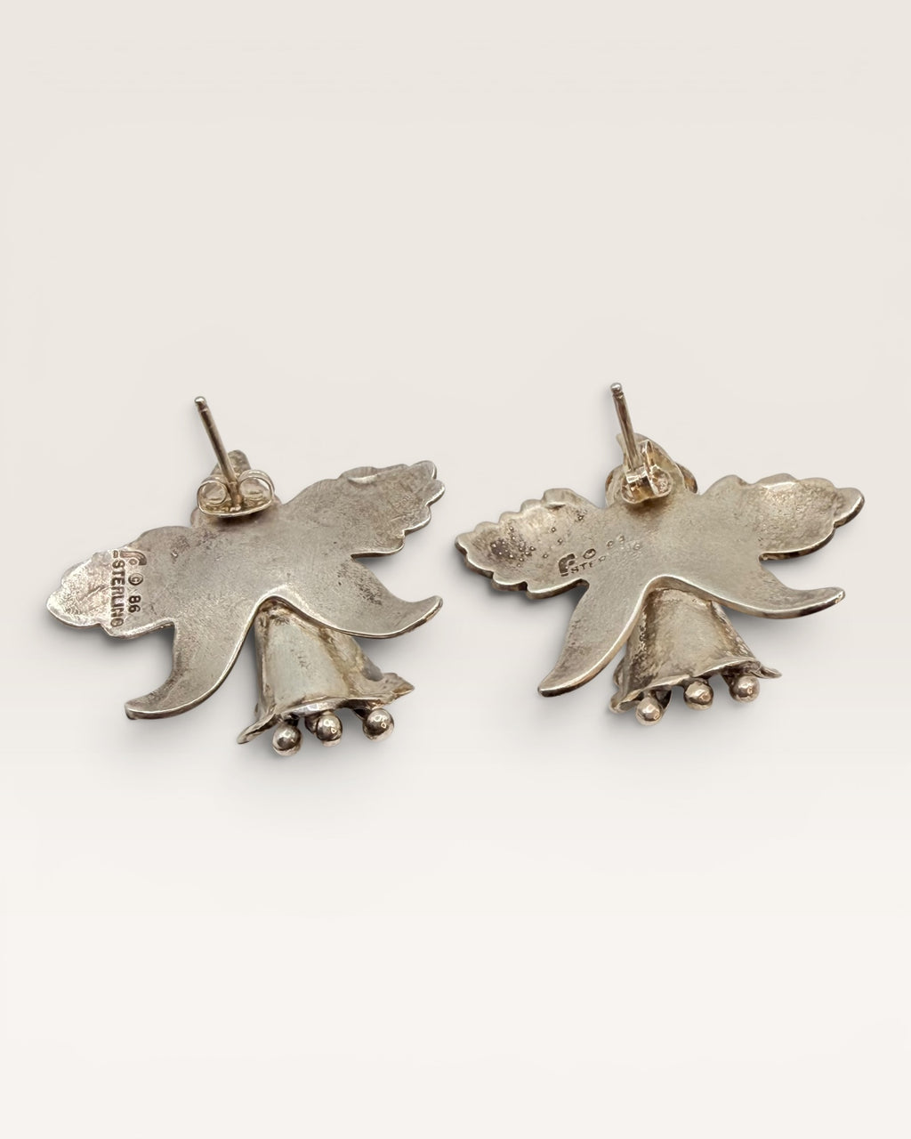 Sterling Silver Carol Felley Southwest Opal Lotus Flower Stud Earrings
