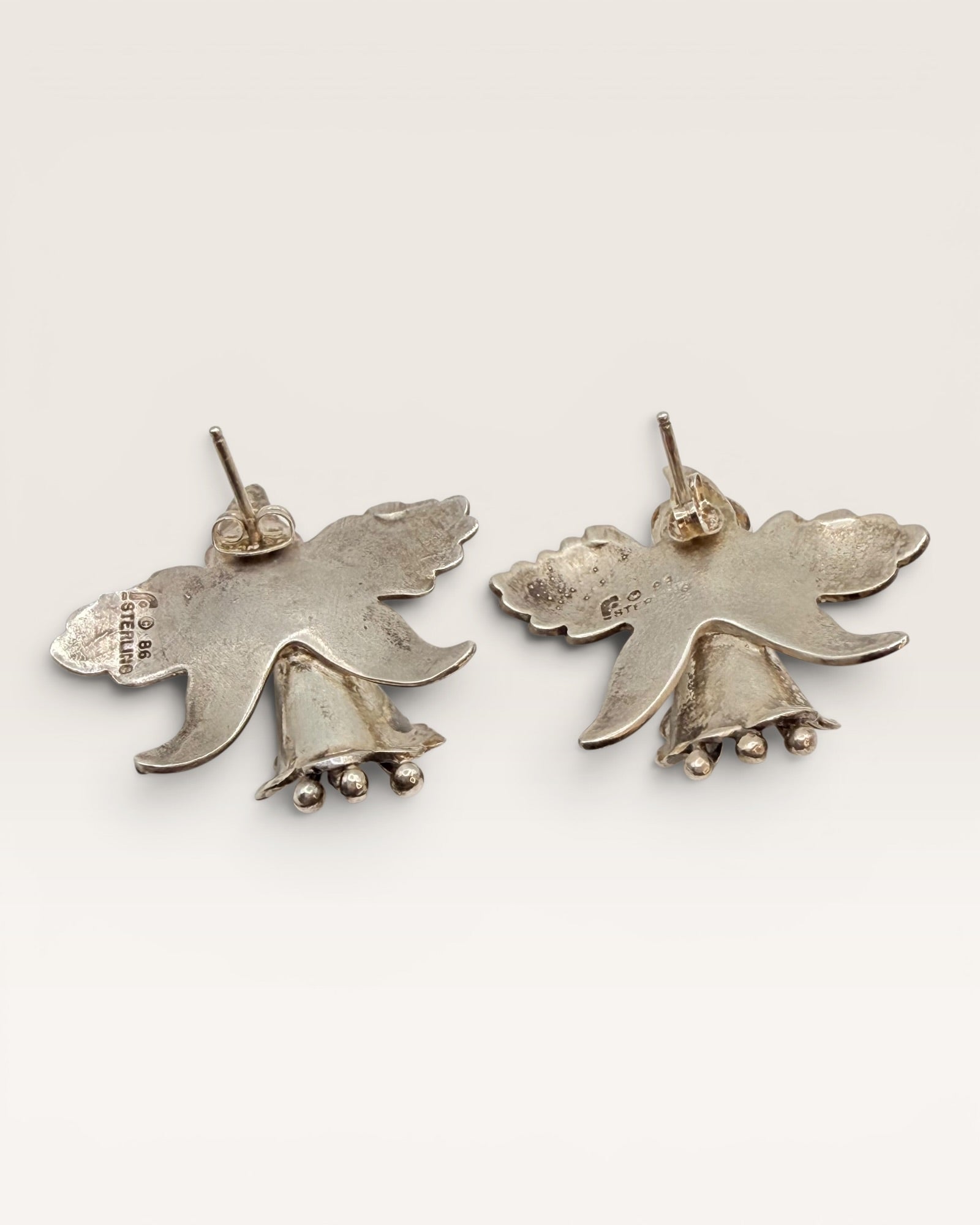 Sterling Silver Carol Felley Southwest Opal Lotus Flower Stud Earrings