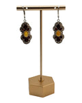 Sterling Silver Ethiopian Opal Garnet Dangle Earrings