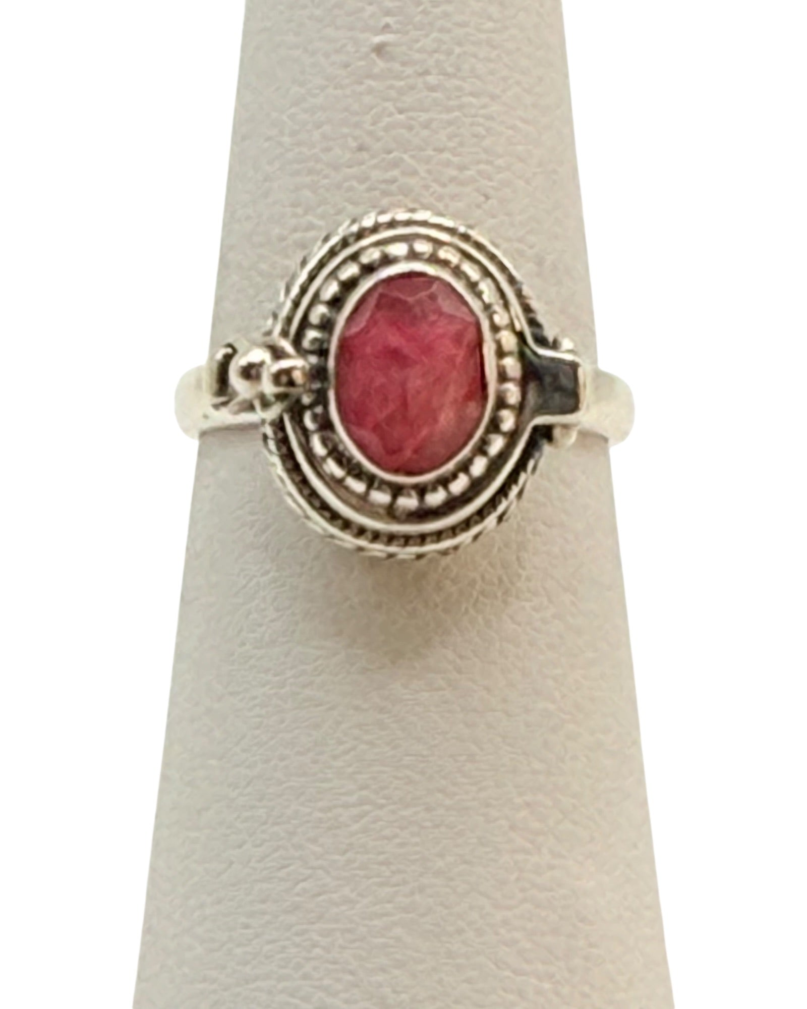 Sterling Silver Ruby Poison Gemstone Ring