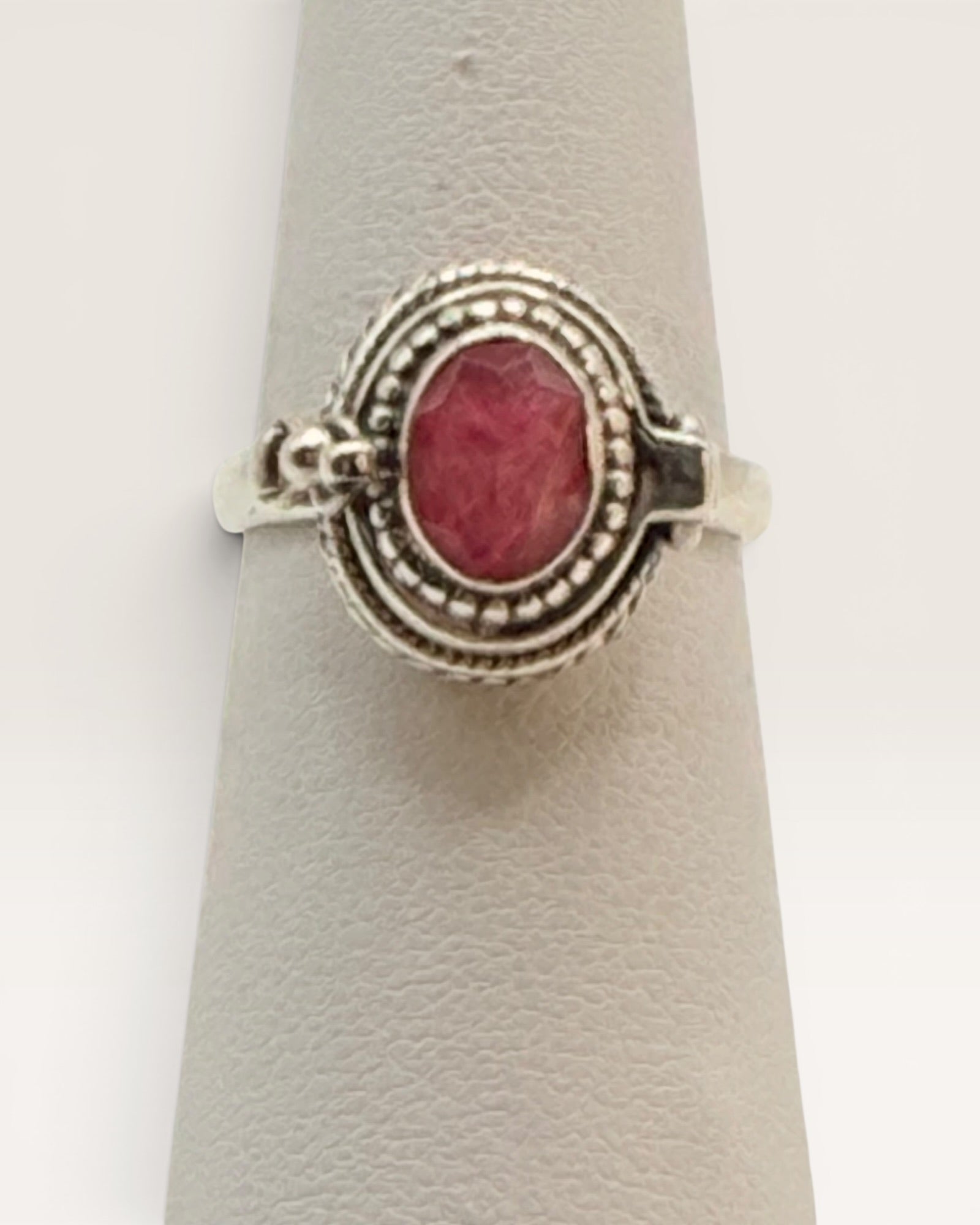 Sterling Silver Ruby Poison Gemstone Ring