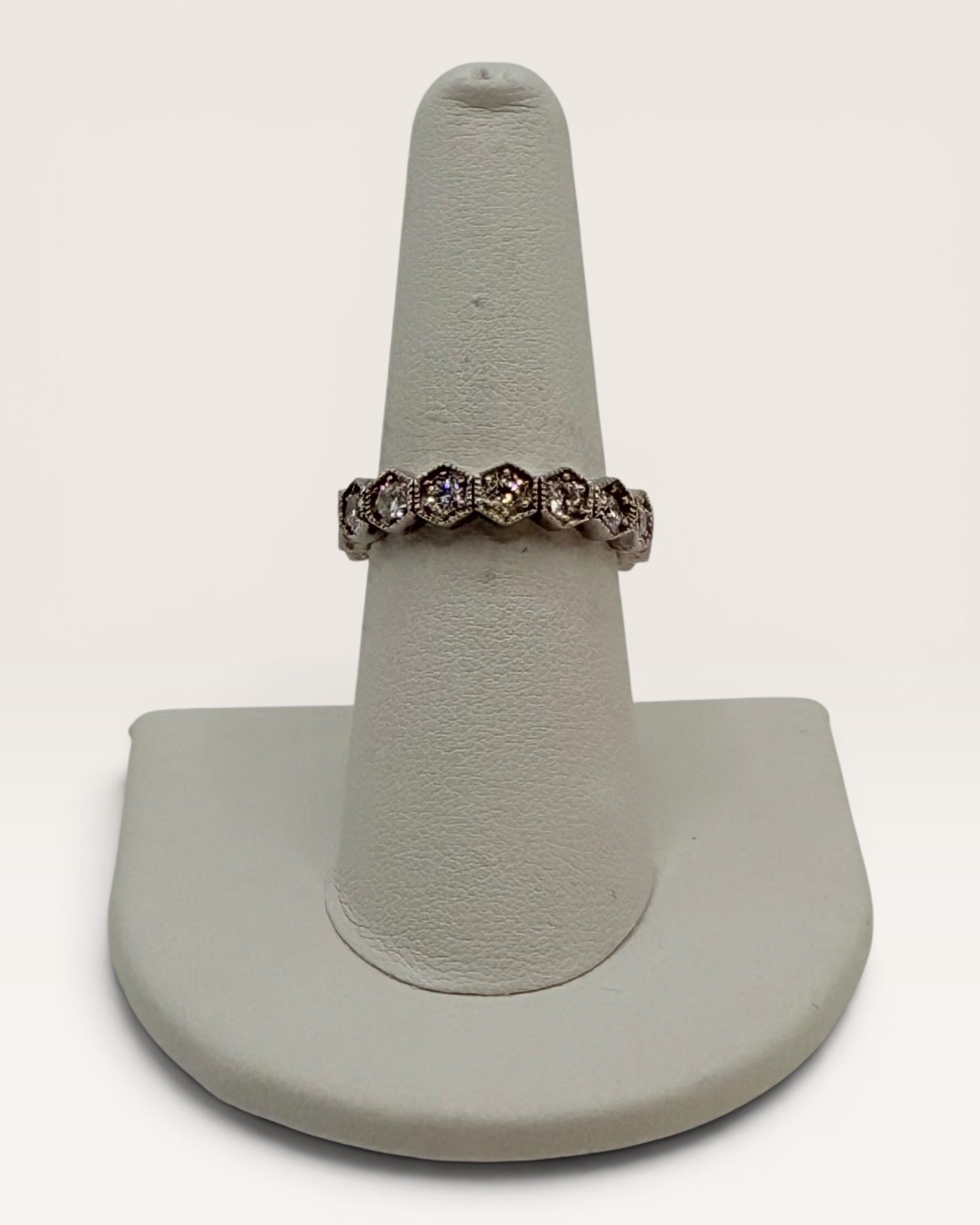 Gold over Sterling Silver Eternity Band with CZs