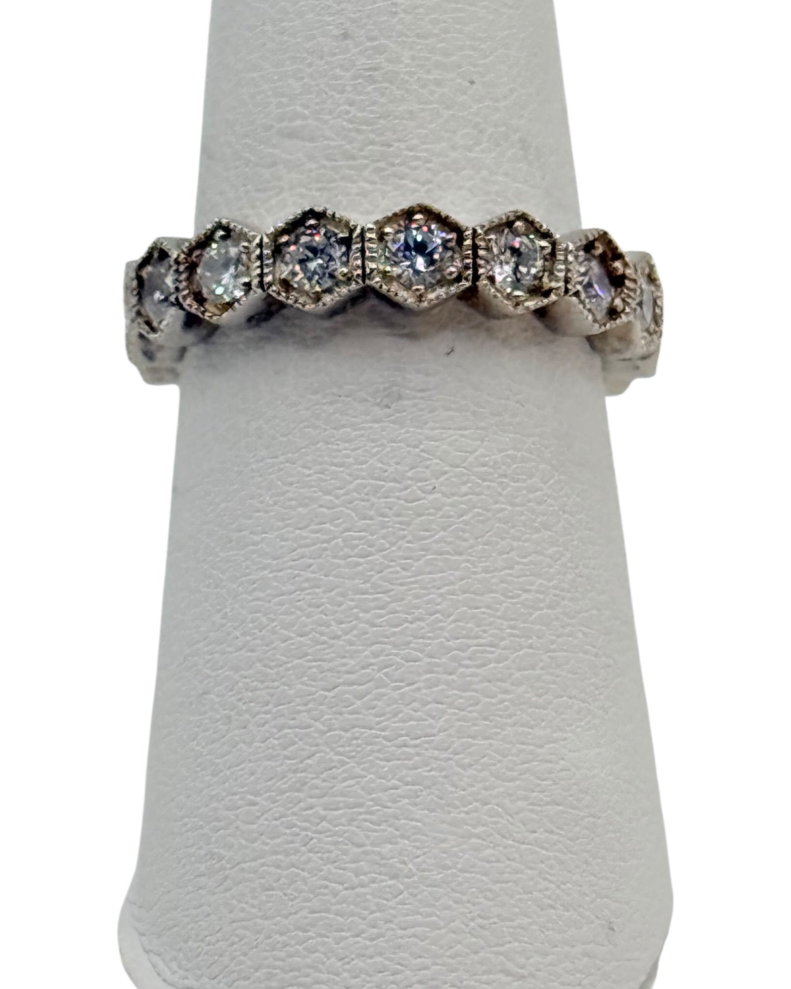 Gold over Sterling Silver Eternity Band with CZs