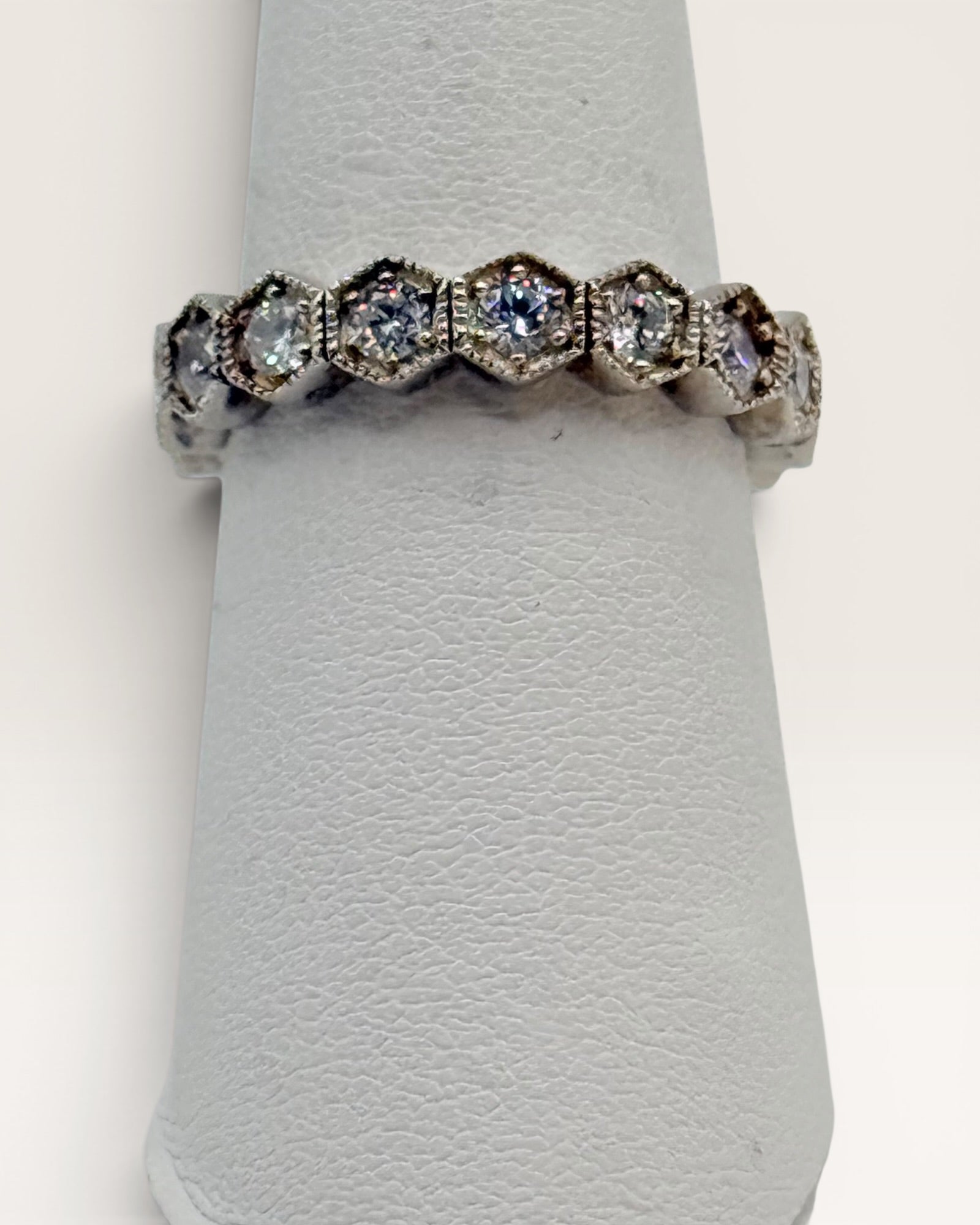 Gold over Sterling Silver Eternity Band with CZs
