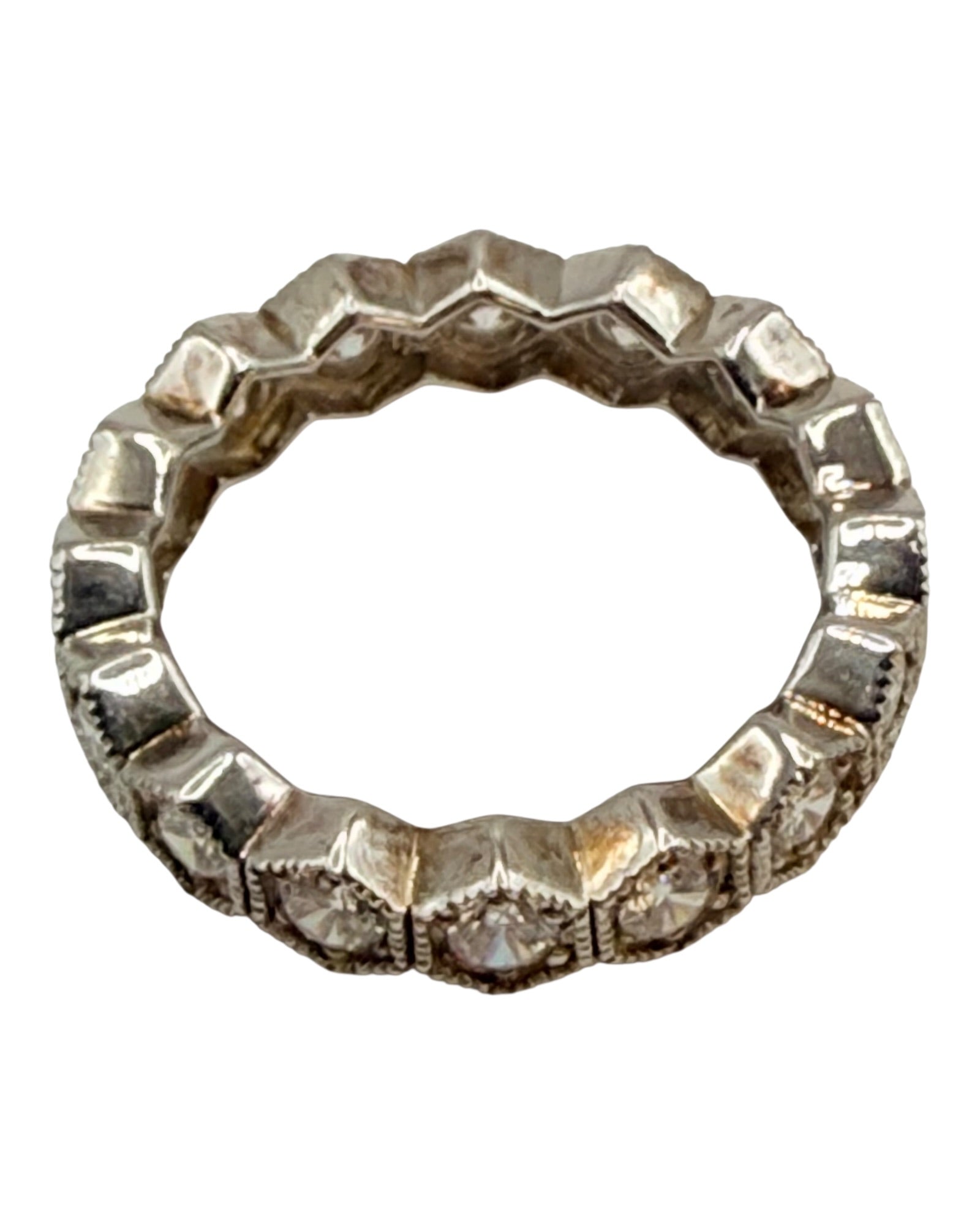 Gold over Sterling Silver Eternity Band with CZs