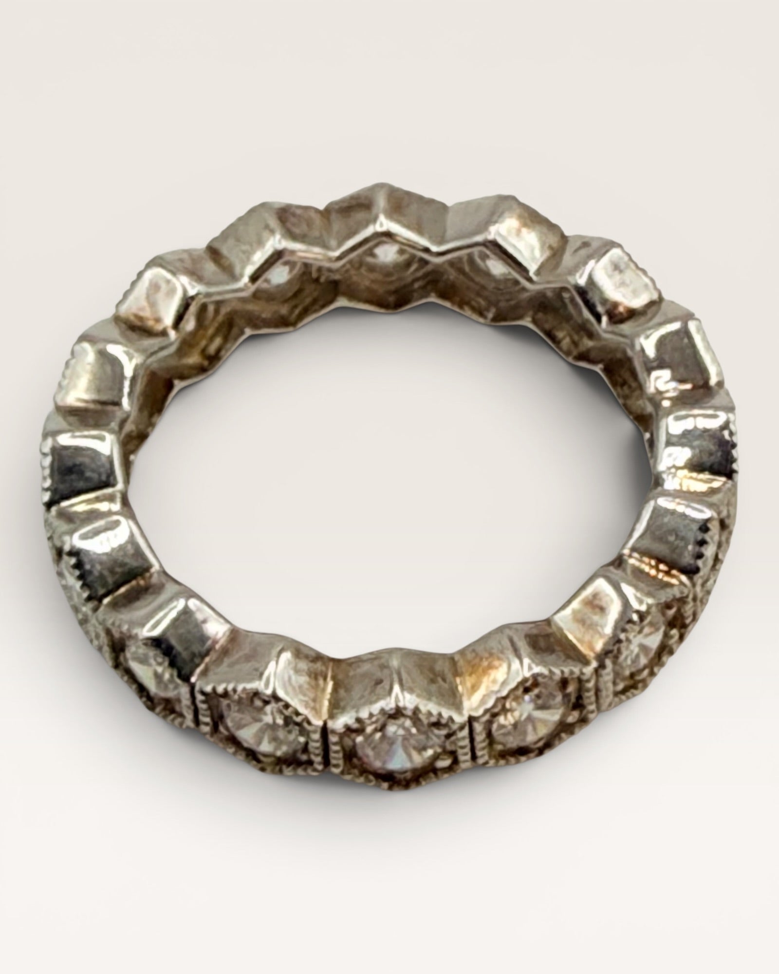 Gold over Sterling Silver Eternity Band with CZs