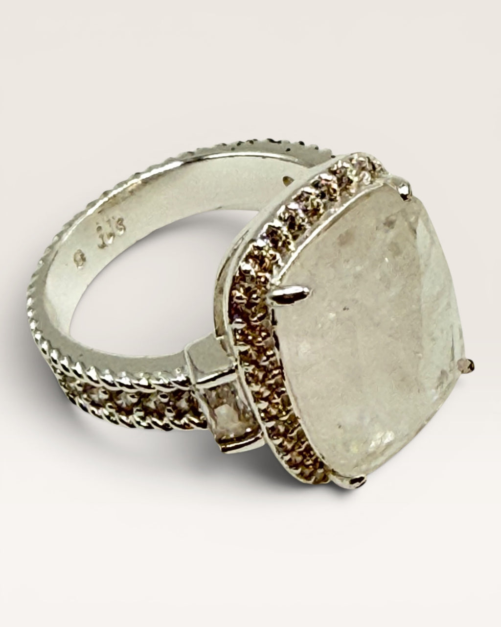 New in Box |Traveller Resort Wear Ring from the Bomb Party | Lab Created White Quartz Ring