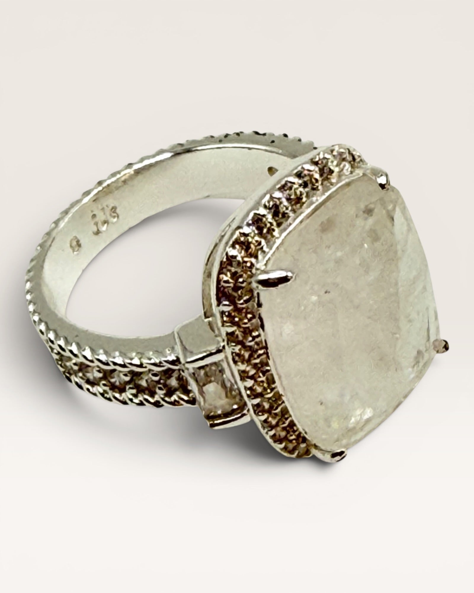 New in Box |Traveller Resort Wear Ring from the Bomb Party | Lab Created White Quartz Ring