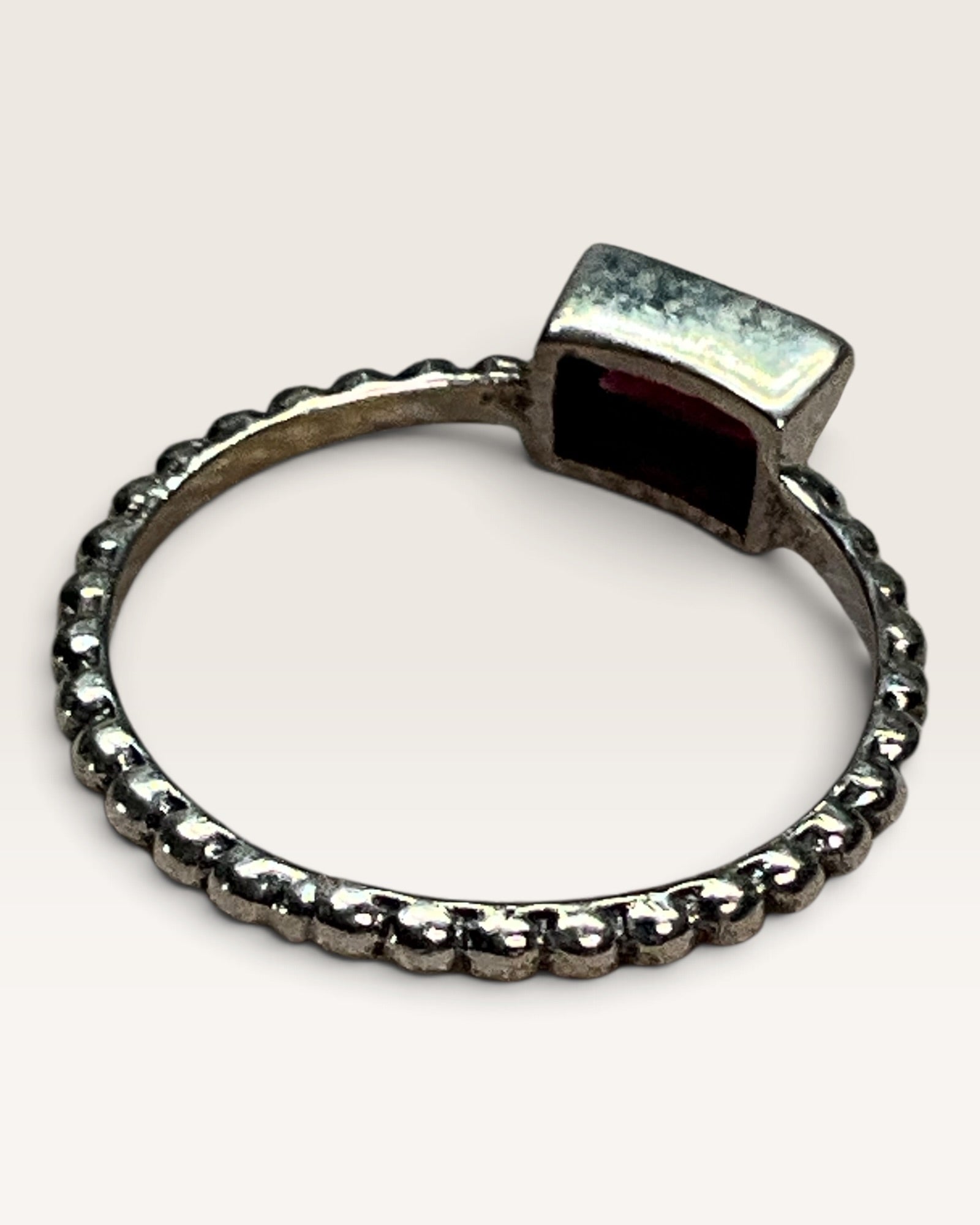 Sterling Silver Natural Garnet Gemstone Ring