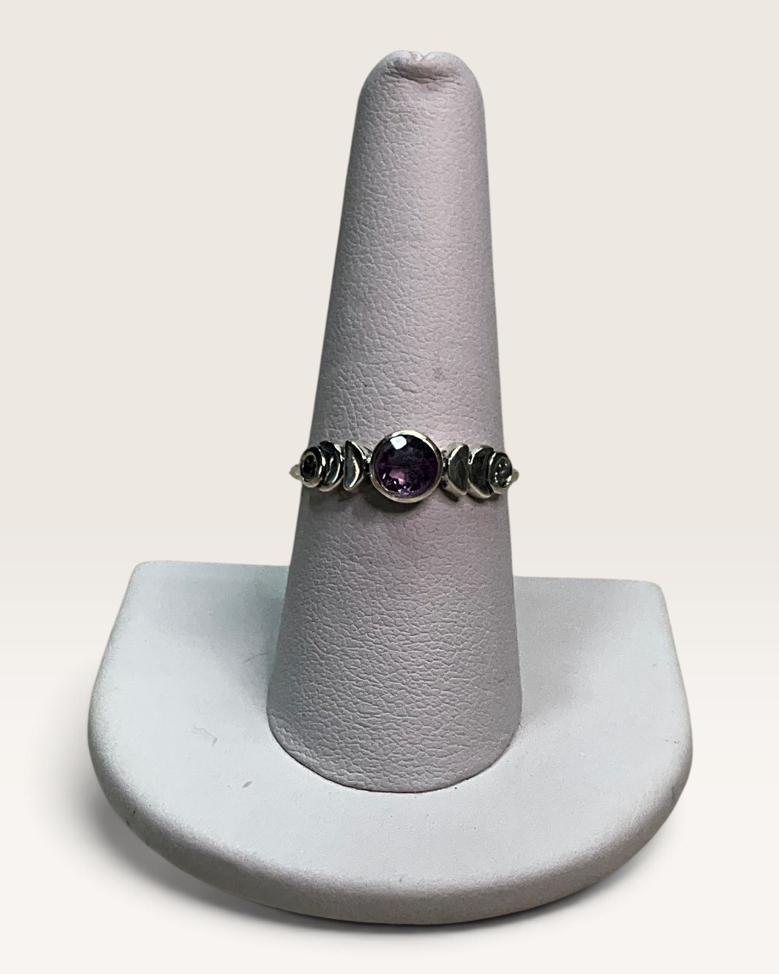 Sterling Silver Natural Amethyst Gemstone Ring