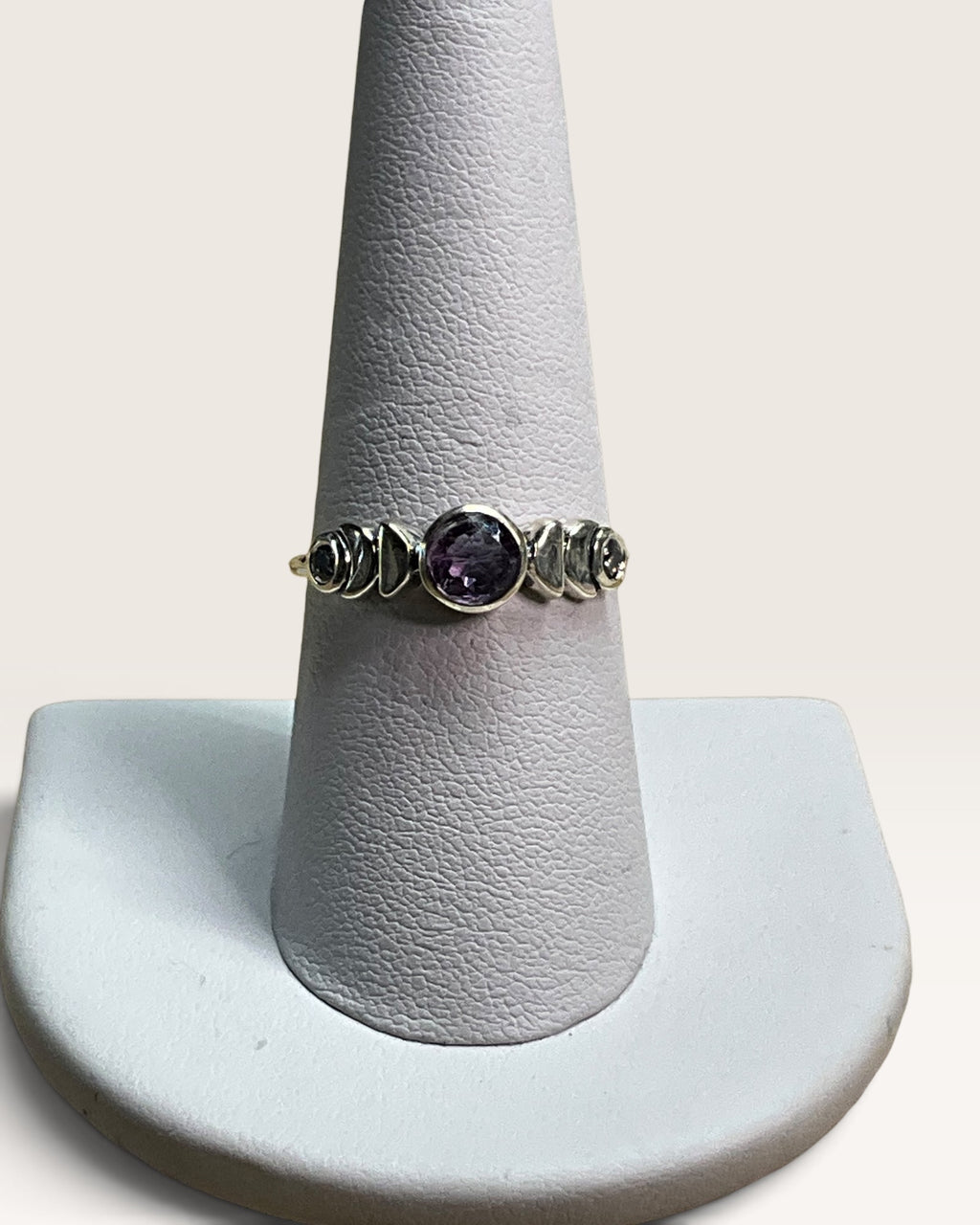 Sterling Silver Natural Amethyst Gemstone Ring