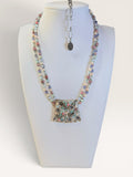 Michal Golan Colorful Two Strand Beaded Necklace Signed, Pearl Blossom Collection - Estate Sale Great Condition