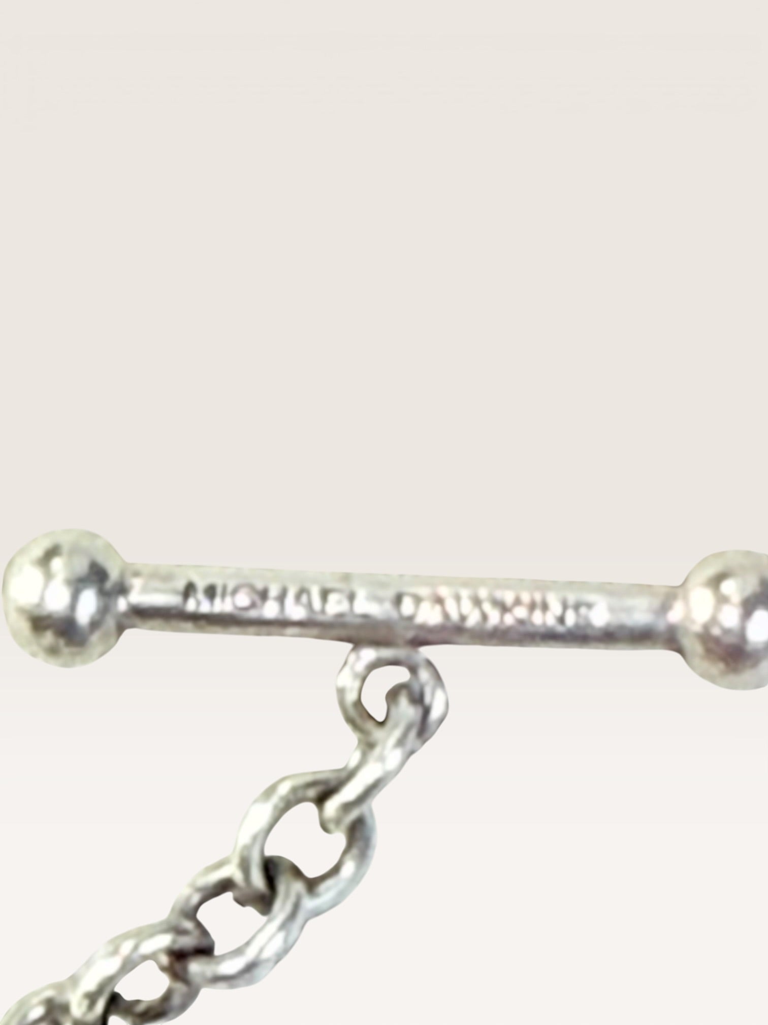 925 Sterling Silver Vintage Michael Dawkins Real Pearl Ball Chain Necklace 20" - Estate Sale (Great Condition)