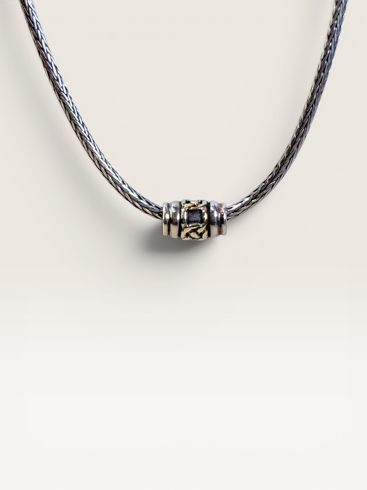 Sterling Silver Pendant Necklace | 24 Grams | Toggle Bar Clasp - Estate Sale (Great Condition)