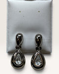 Trifari Silver-Tone Dangle Earrings with Cubic Zirconia - Pre-Loved