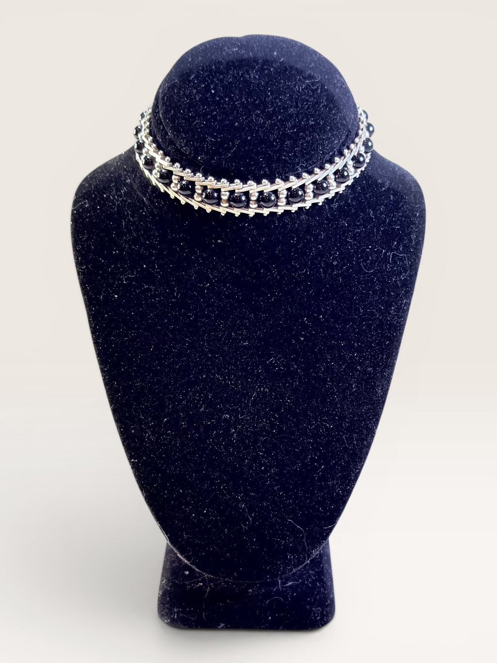 Sterling Silver Milor Italian Made Onyx Bracelet - Estate Sale (Great Condition)