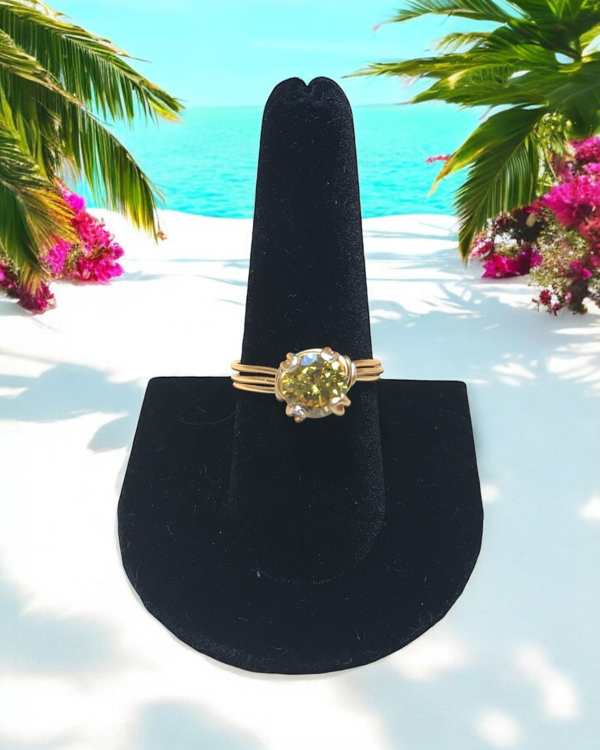 Clear Cubic Zirconia Wire Wrapped Ring