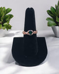 Green Cubic Zirconia Wire Wrapped Ring